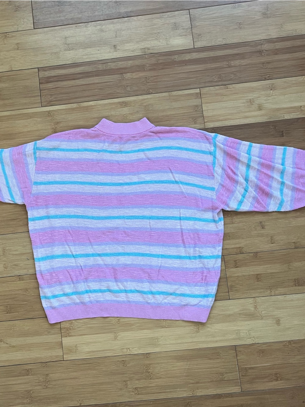 Show Me Your MuMu Pink, Light Blue & White Striped Crewneck Sweater - Picture 4 of 4